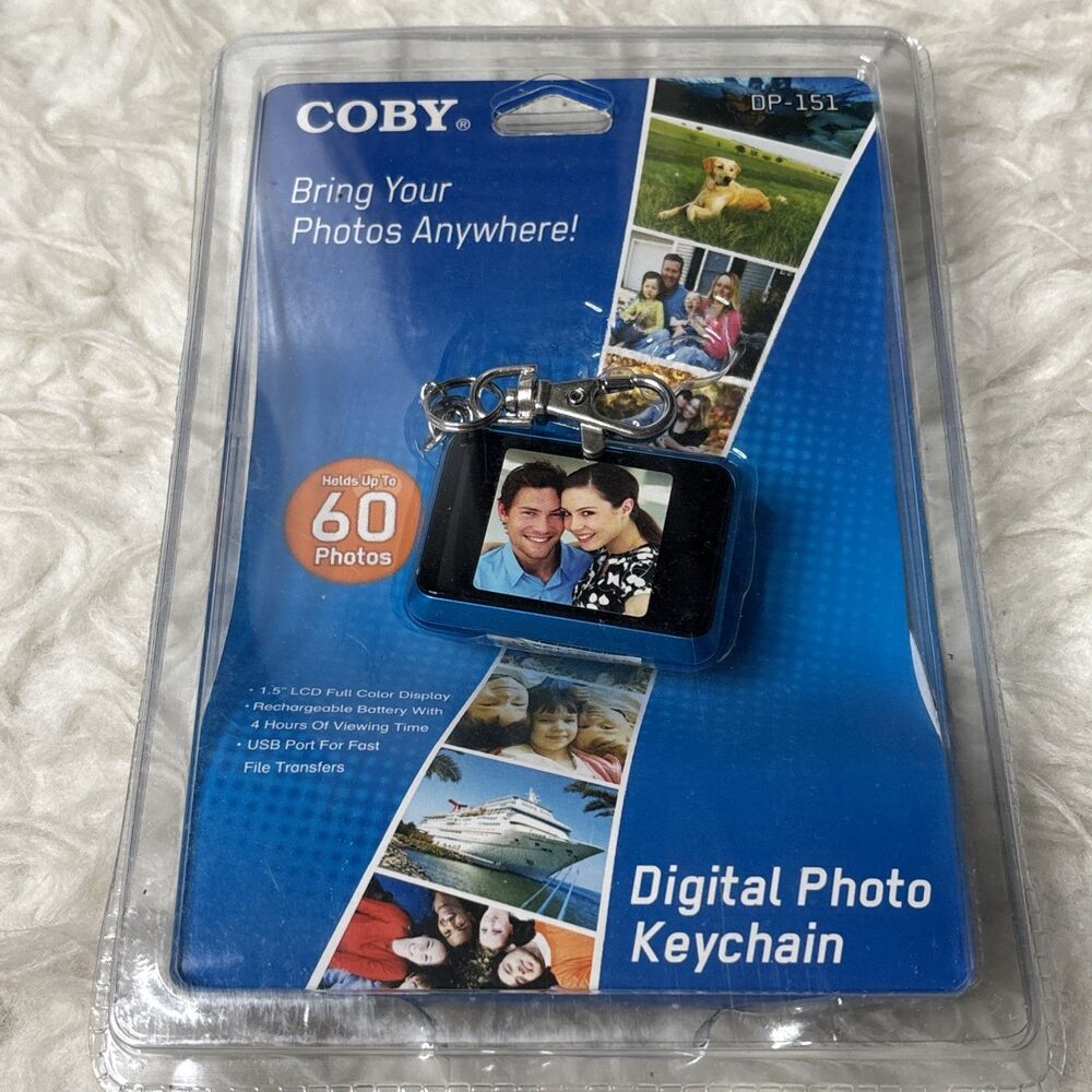Coby Digital Photo Keychain DP-151 Holds 60 Photos 1.5” LCD Display NEW SEALED